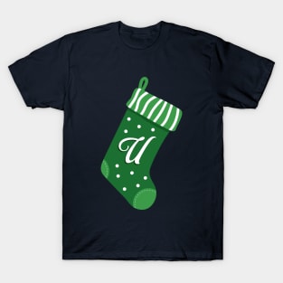 Christmas Stocking with Letter U T-Shirt